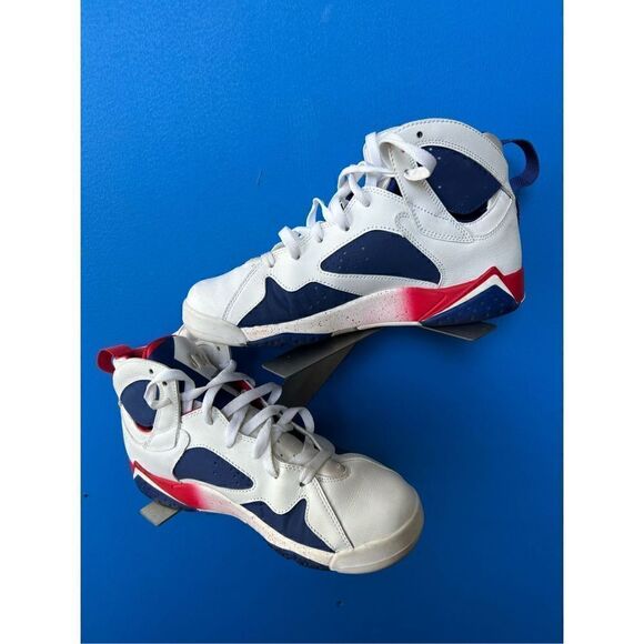 2016 Nike Air Jordan 7 VII Retro Olympic USA Size 7y. 304774-123 - Picture 4 of 7